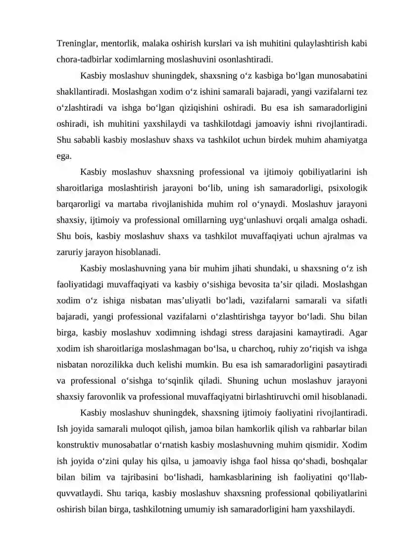 Kasbiy moslashuv va martaba rivojlanishi 4