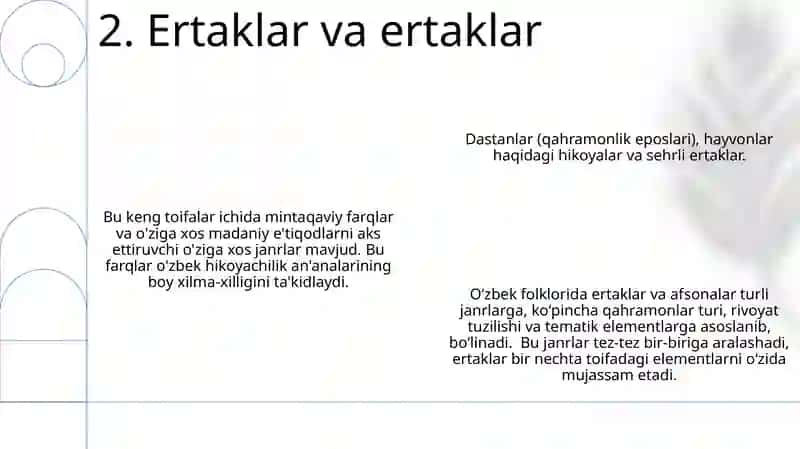 O‘zbek folklorining janrlar tizimi 4