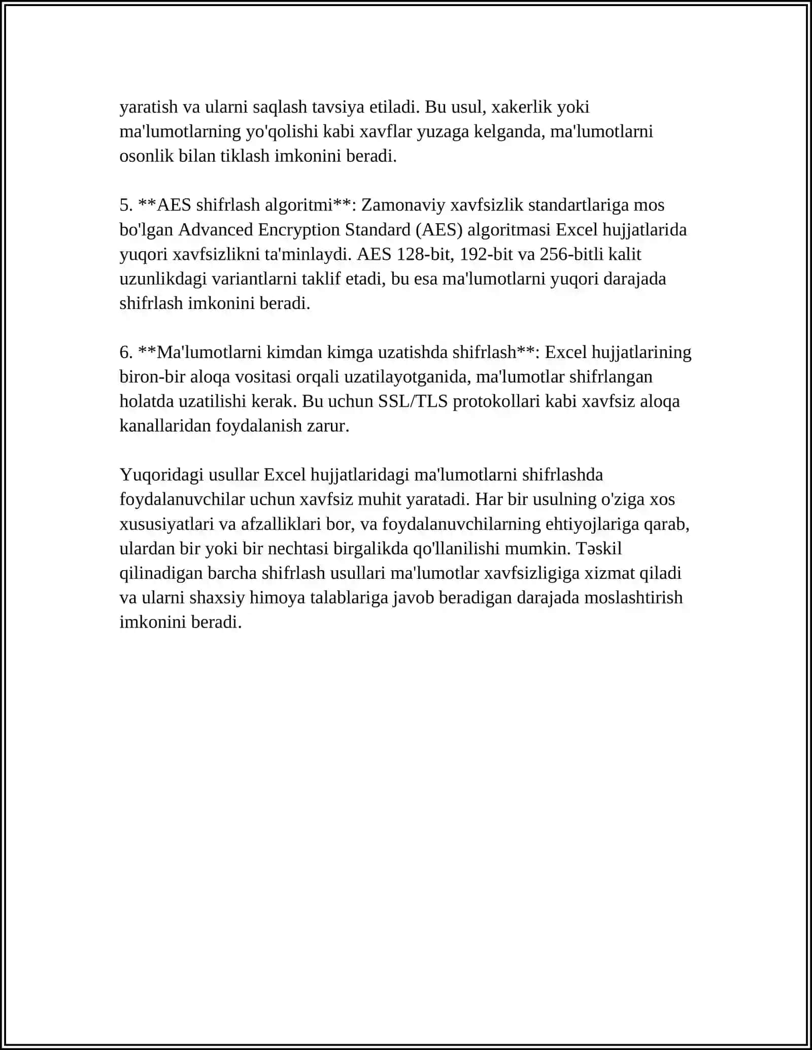 EXCEL’DA KRIPTOGRAFIYA VA MA’LUMOTLARNI SHIFRLASH 4