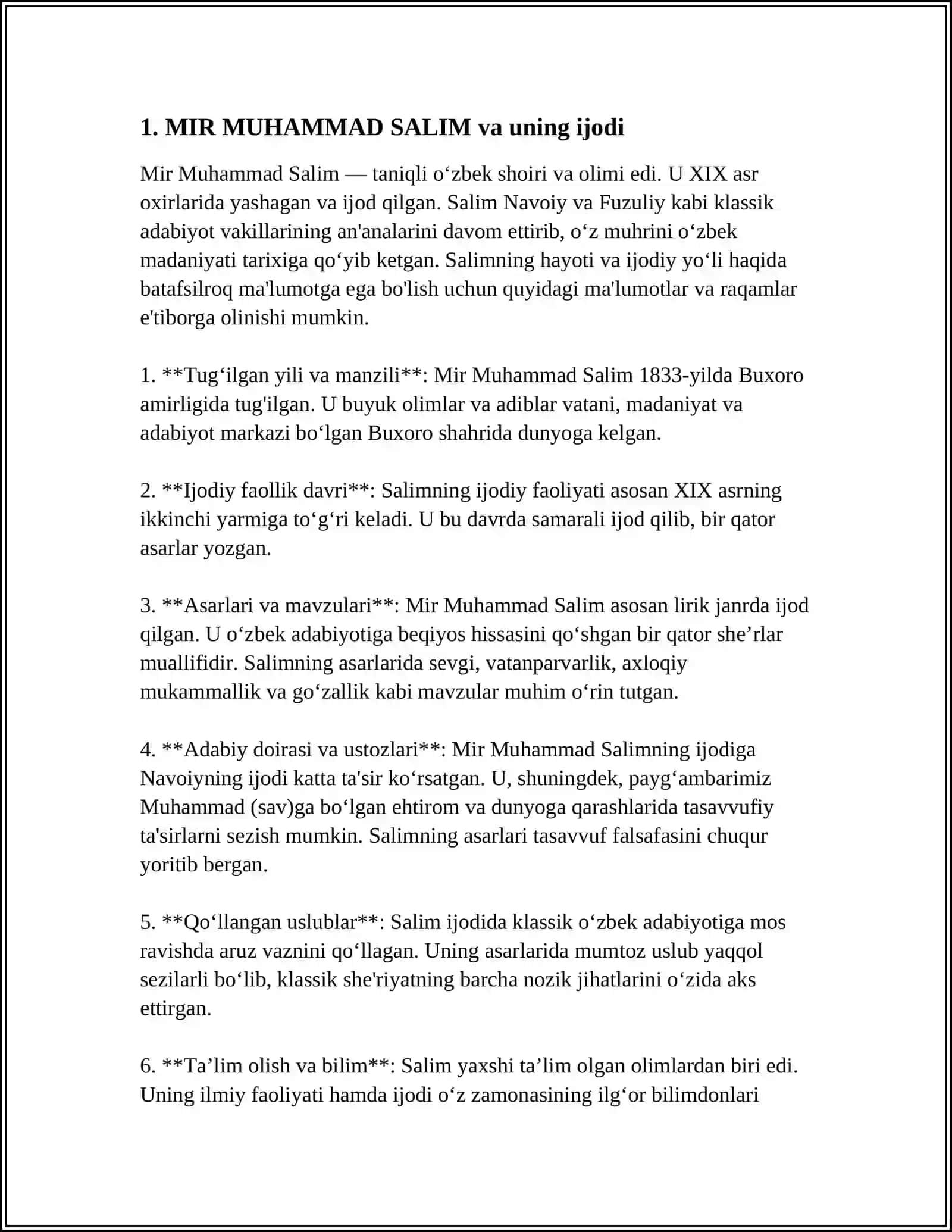MIR MUHAMMAD SALIMNING "SILSILAT US-SALOTIN" ASARI HAQIDA MAʼLUMOT 4
