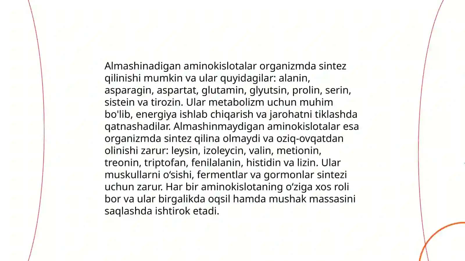 Almashinadigan va almashinmaydigan aminokislotalar 4