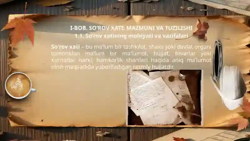 Soʻrov xati tagʻdimot xati farmoish xati 4