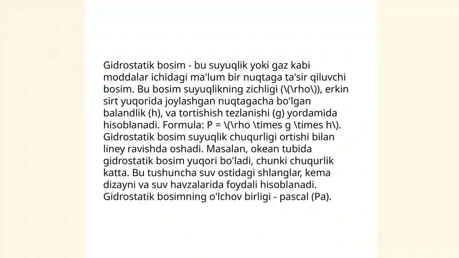 Pezometrik balandlikning asoslari 4