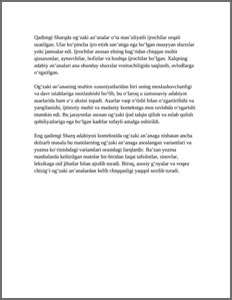 ENG QADIMGI SHARQ ADABIYOTIGA XOS XUSUSIYATLARI 4