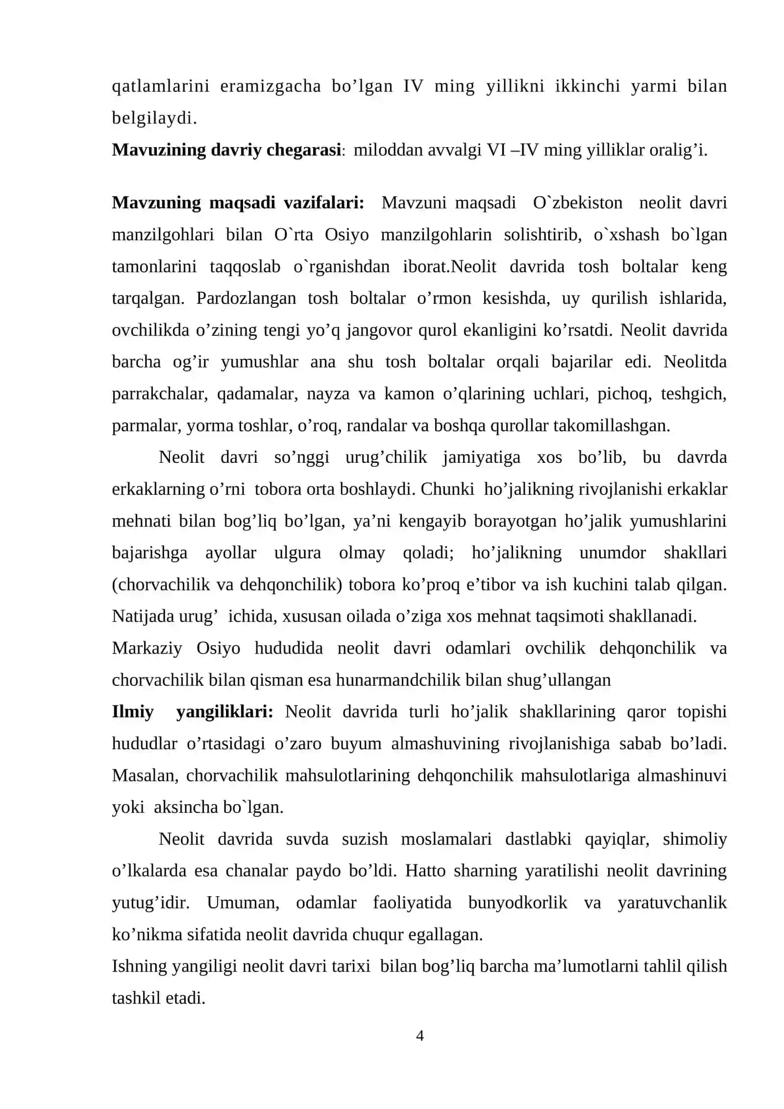 Neolit davri yodgorliklarining o’rganilishi 4