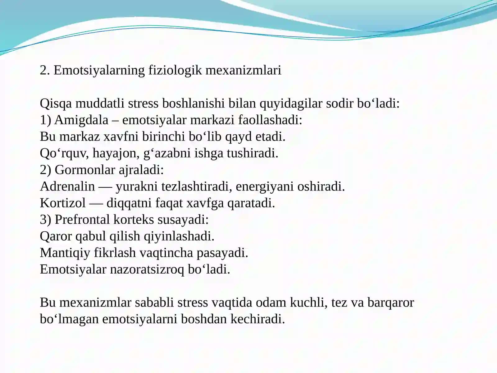Qisqa muddatli stress vaqtida shaxs emotsiyalari 4