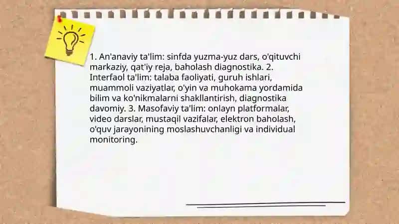 Talimni tashkil etish turlari va shakllari 4