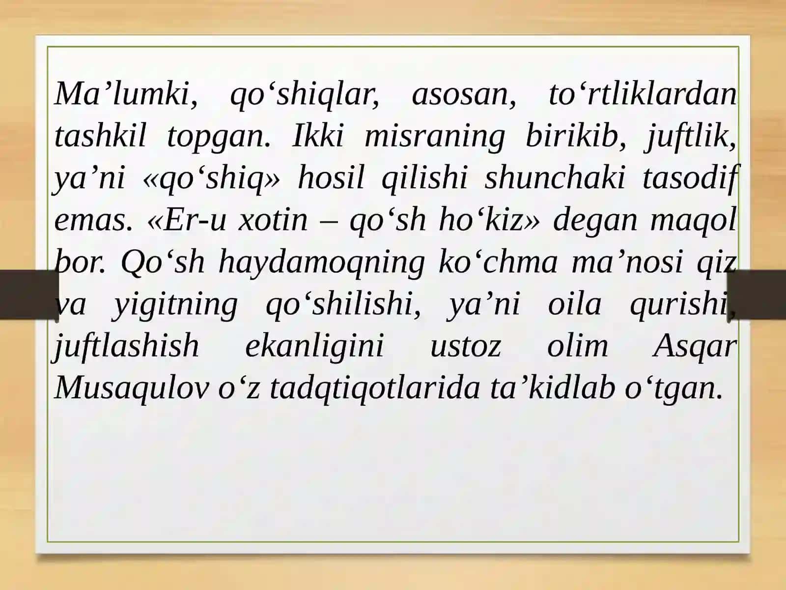 Lirik qo‘shiqlar.Mehnat qo‘shiqlari va termalar 4