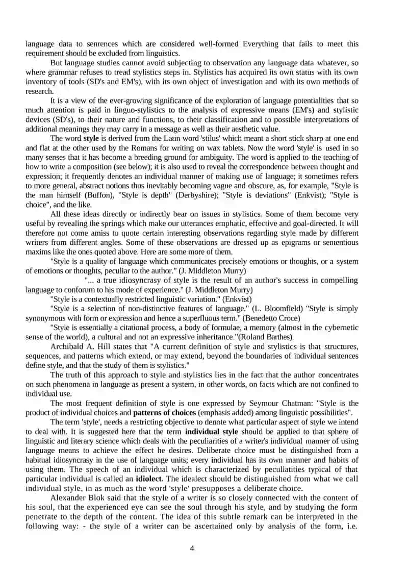 STYLISTICS AS A BRANCH OF LINGUISTICS 4