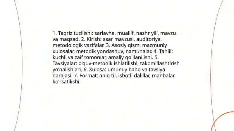 Yangi metodik adabiyotlarga taqrizlar yozish 4