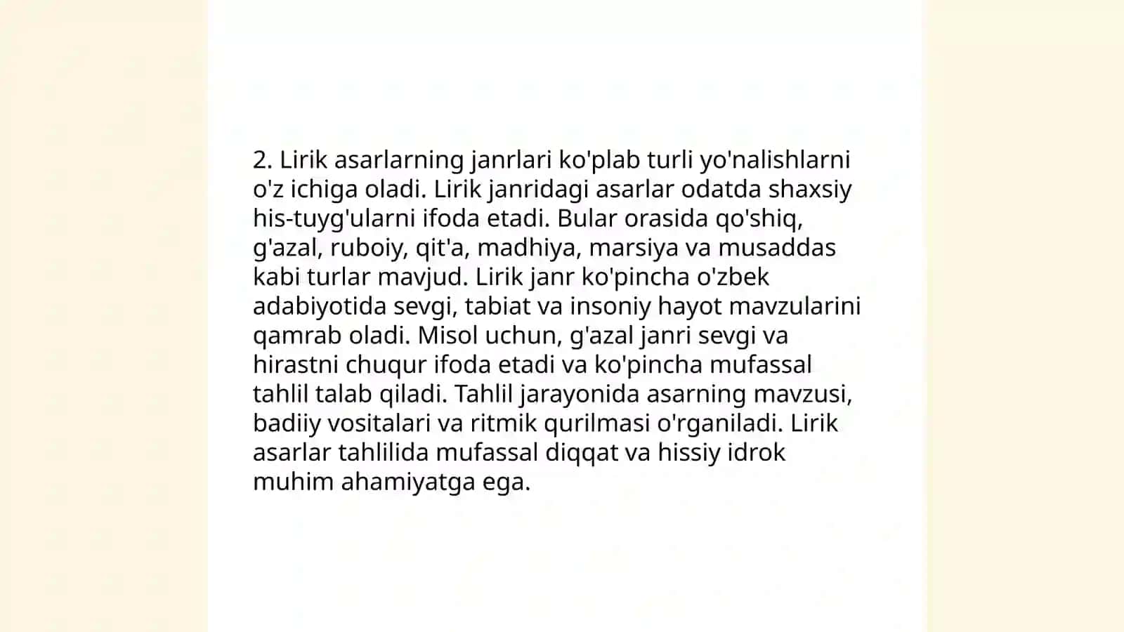 Lirik va epik asarlarni tahlil qilish 4