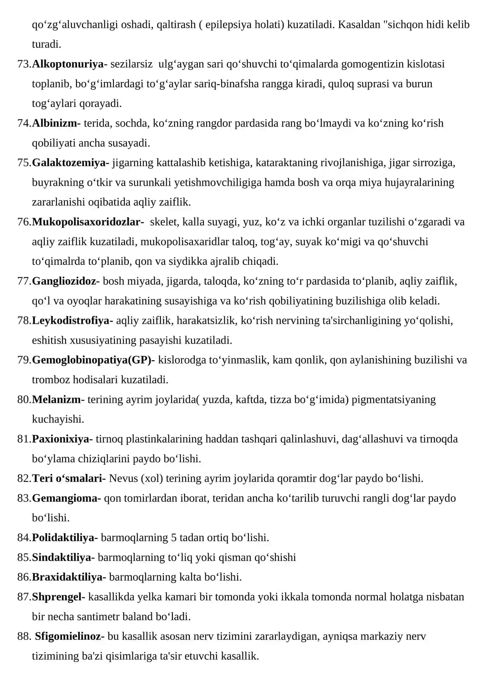 Tibbiy biologiya (Xoliqov.) kasalliklar to‘plami 4