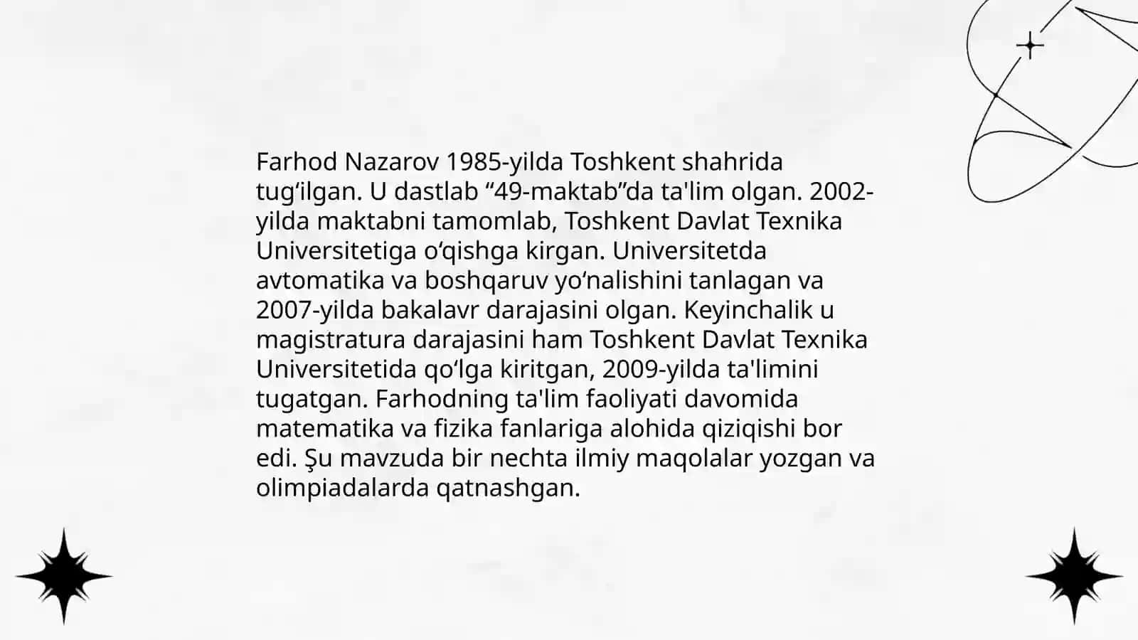 Farhod Nazarovning hayoti va ijodi toʻgrisida 4