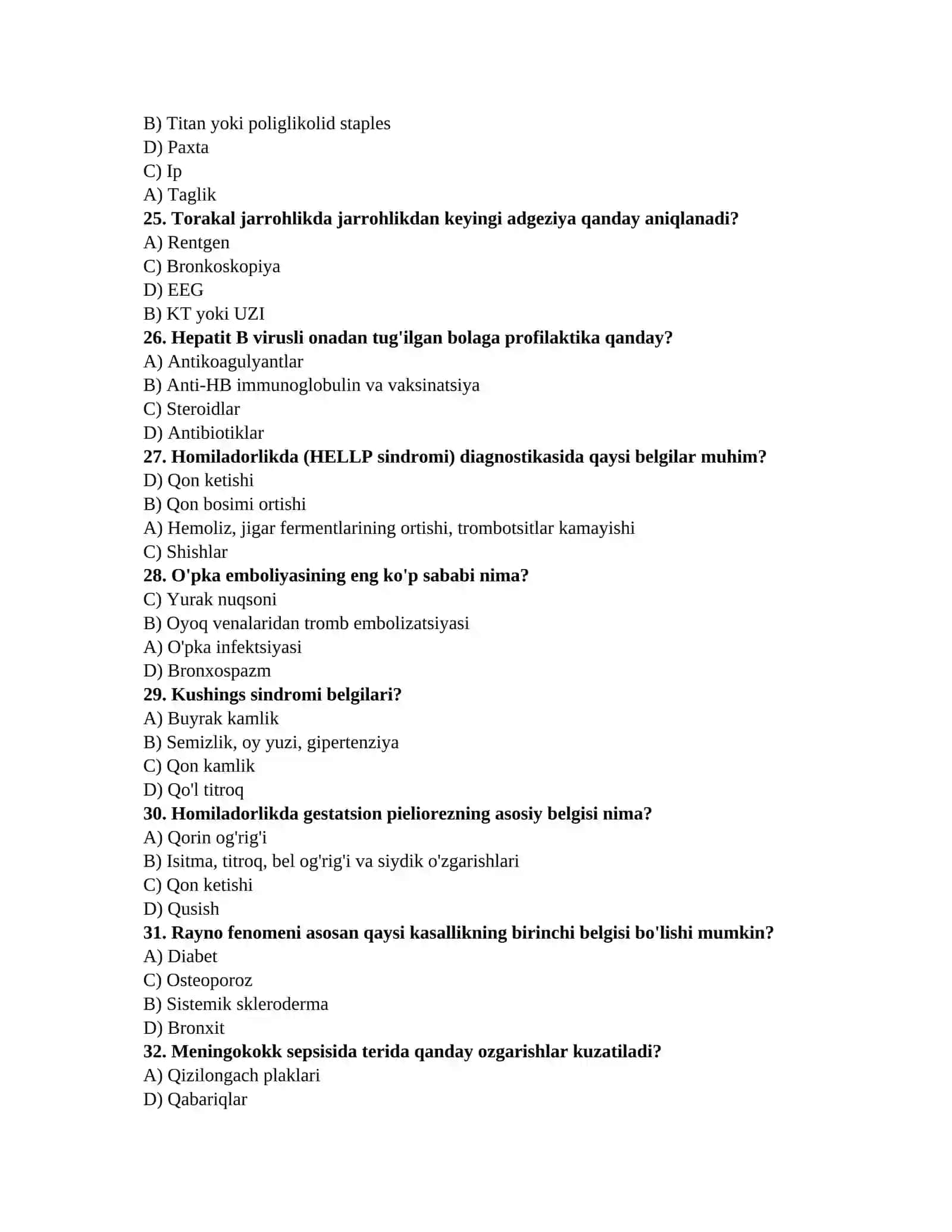 Tibbiyot 1000 ta test 4