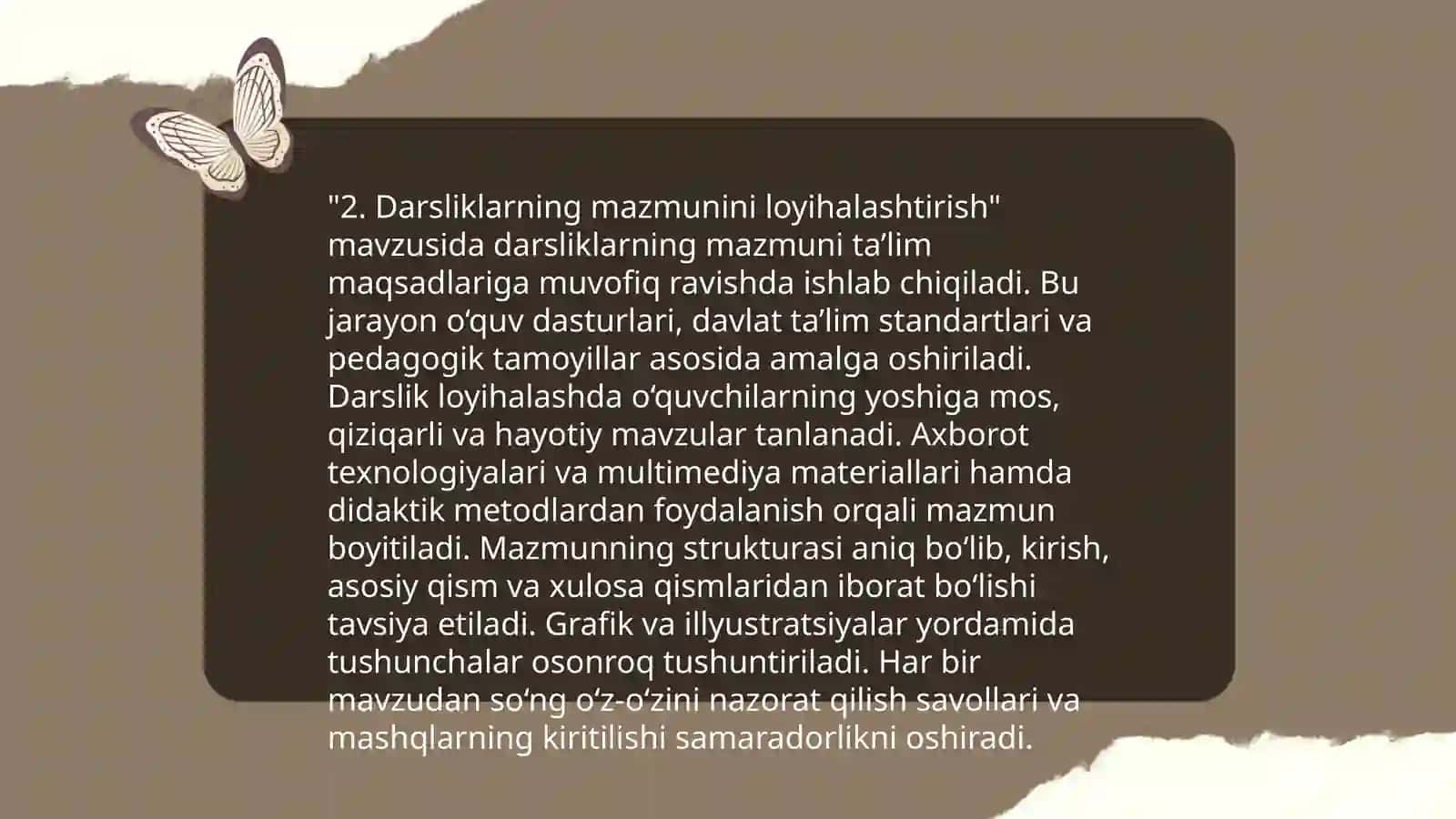 Sinf darsliklarini tahlil qilish usullari 4