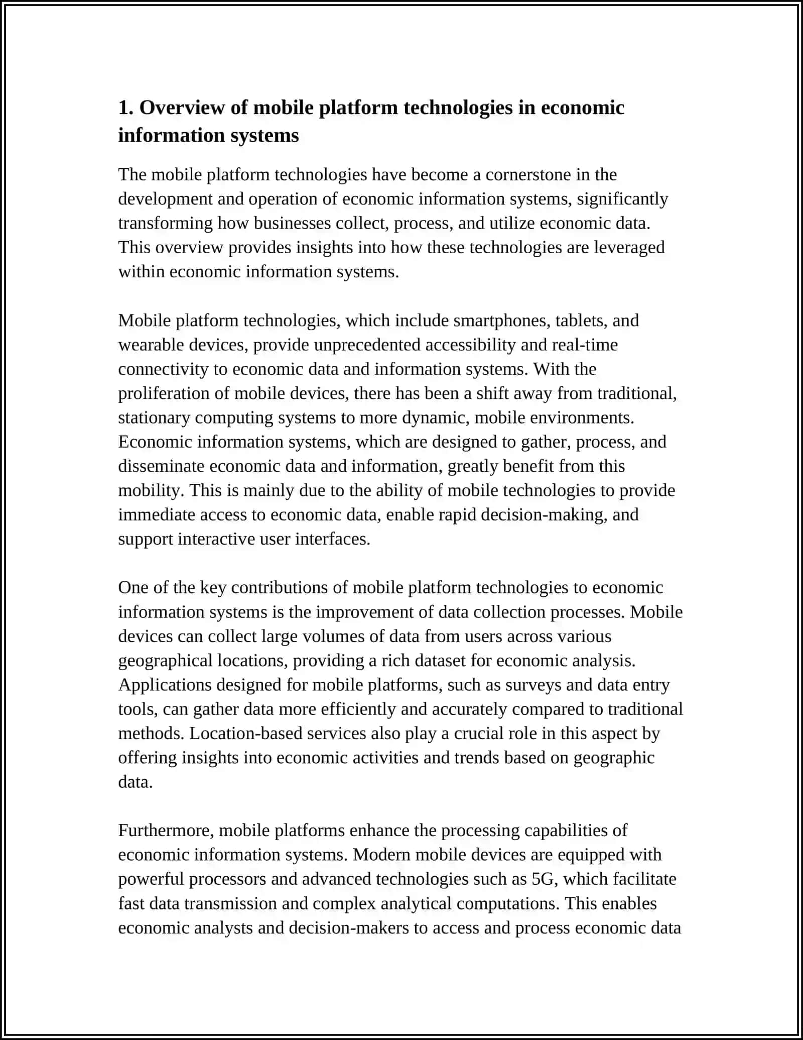 THE IMPORTANCE OF MOBILE PLATFORM TECHNOLOGIES IN ECONOMIC INFORMATION SYSTEMS 4