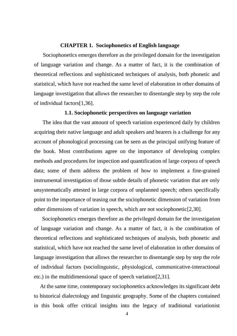 Sociophonetics of English language 4