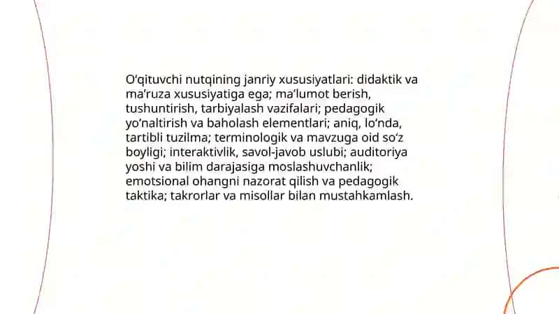 Oʻqituvchi nutqining janri sifatida 4
