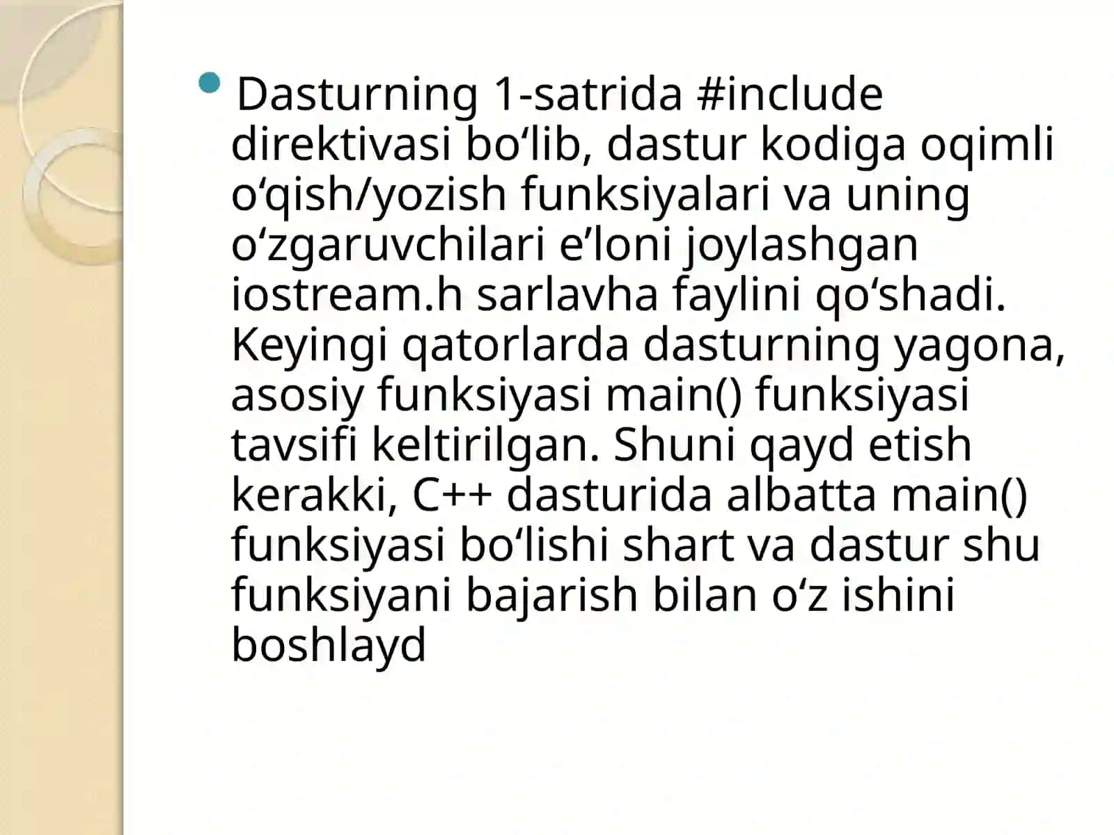Masalalarning algoritmini tuzish va shu algoritm asosida C++dasturlash tilida dastur tuzish 4