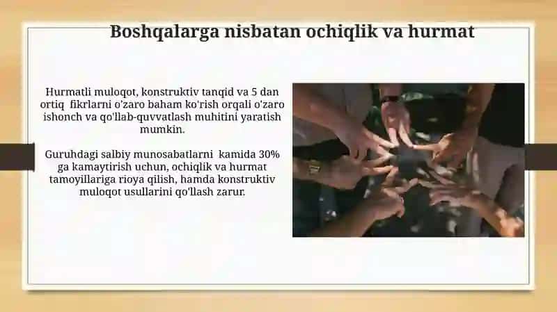 Samimiy muloqot usullari 4