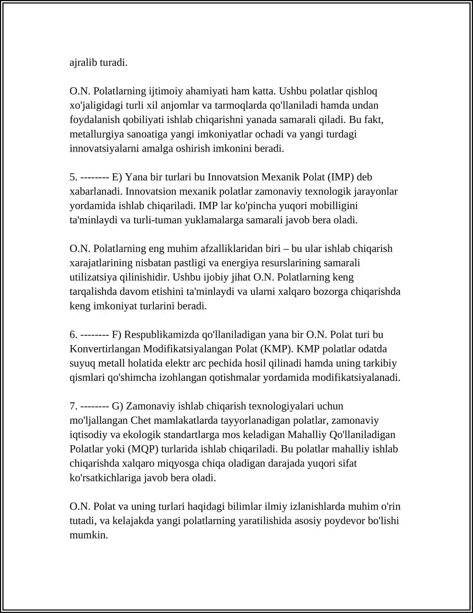 O.N.POLAT VA UNING TURLARI 4