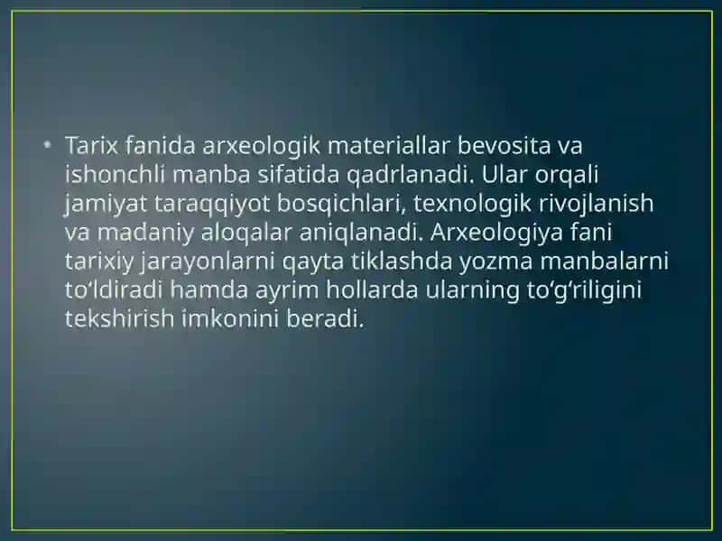 Arxeologik materiallar tarixiy manba sifatida 4