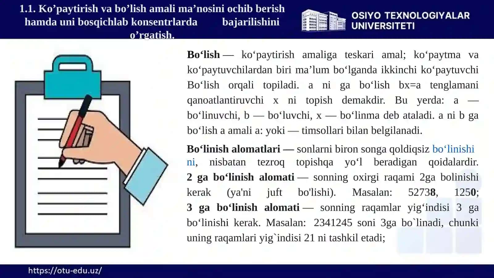 Ko’paytirish va bo’lish metodikasi 4