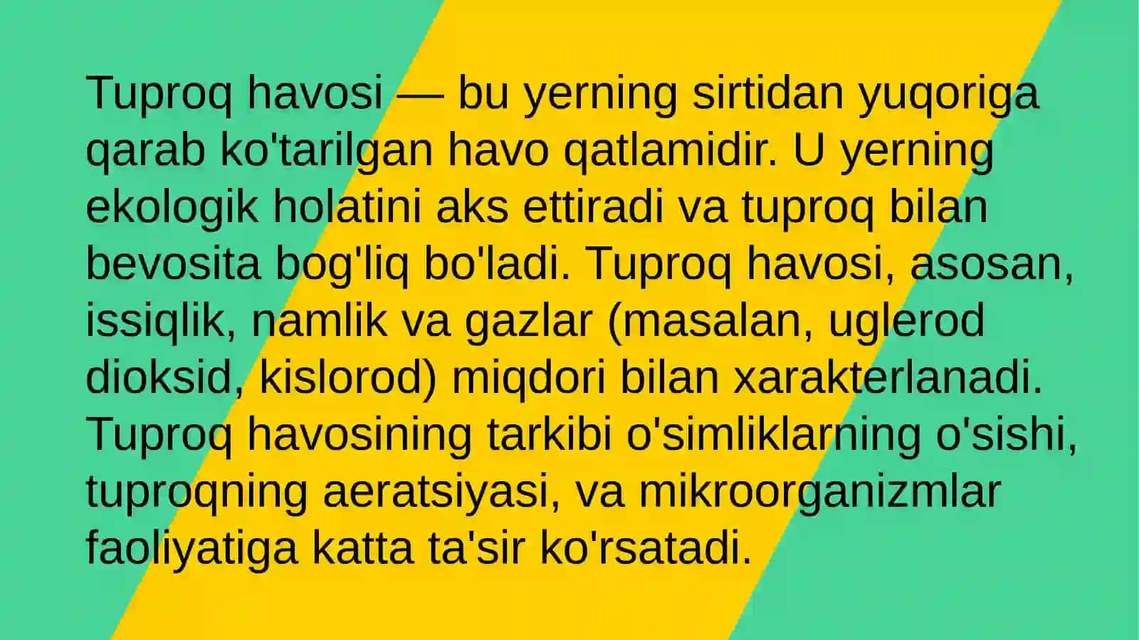 Tuproq eritmasi, havosi, unumdorligi 4