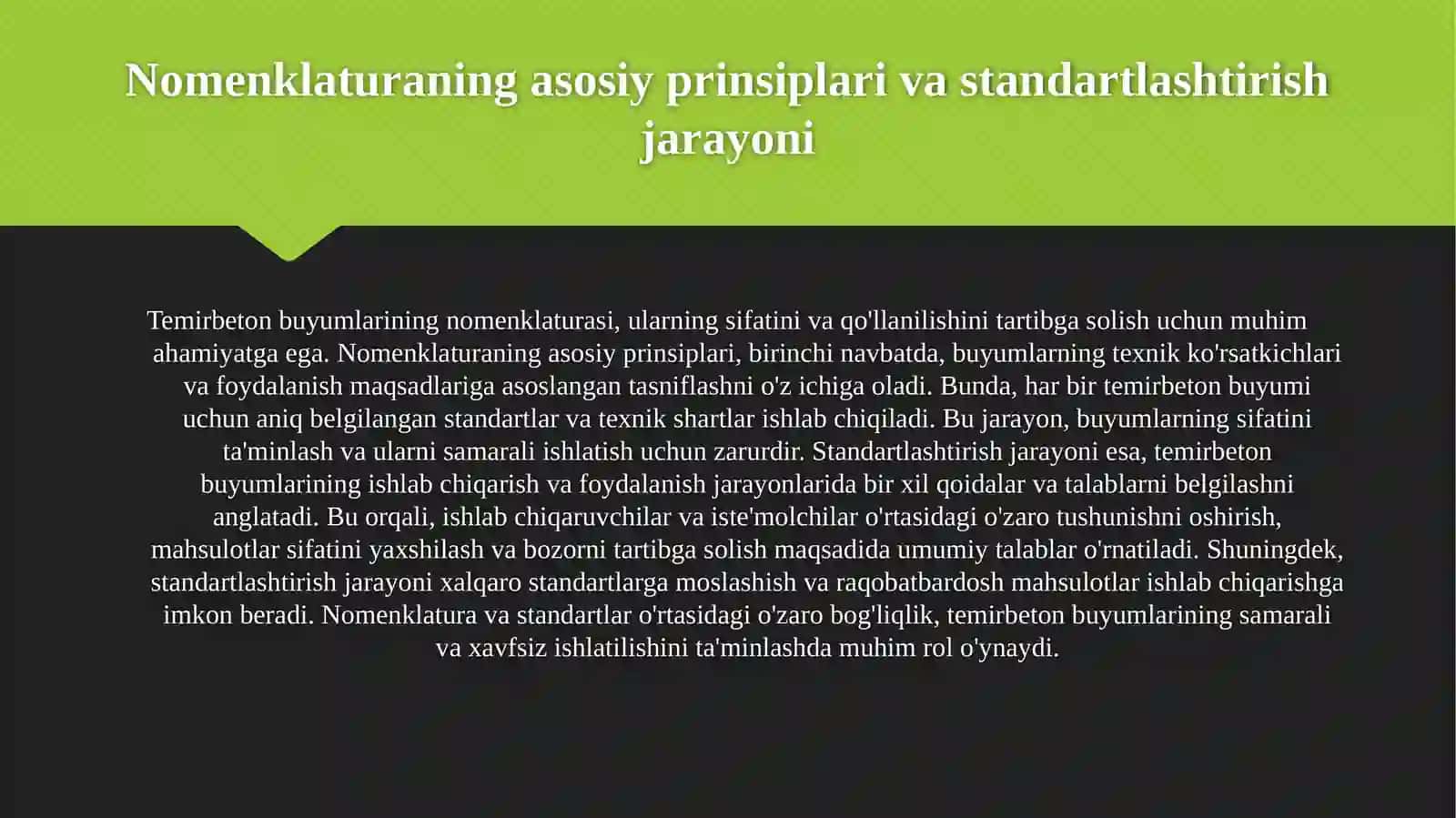 Temirbeton buyumlarining nomenklaturasi 4