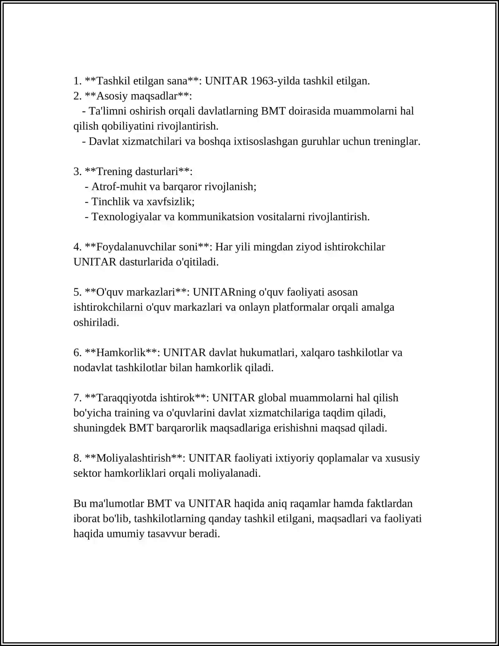 UNITAR DAVLAT 4