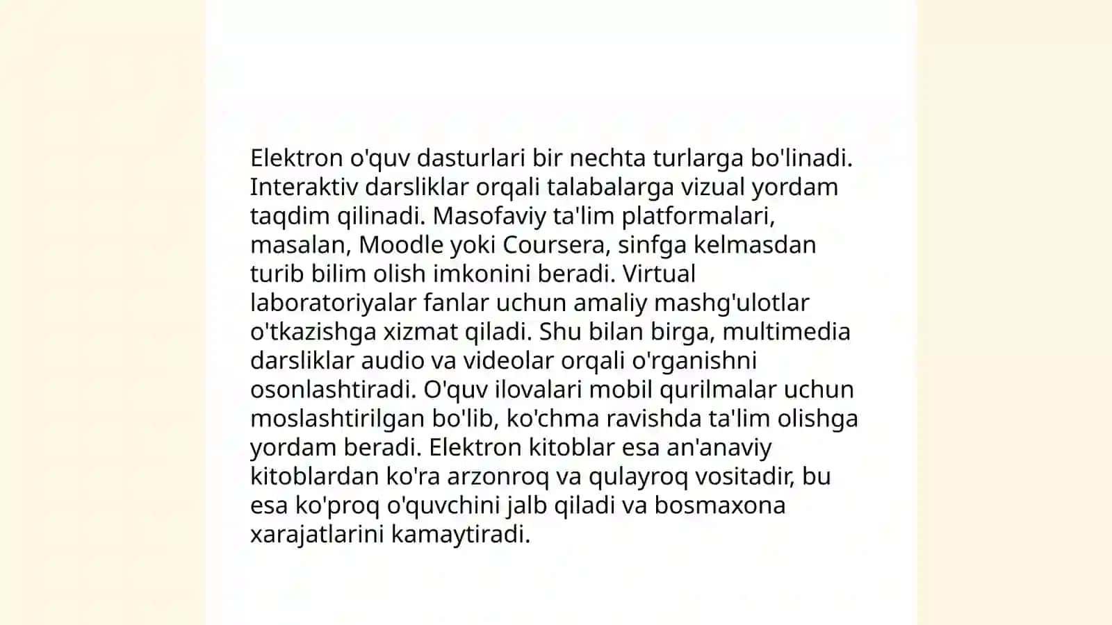 Internetda ta'lim olinishining afzalliklari 4
