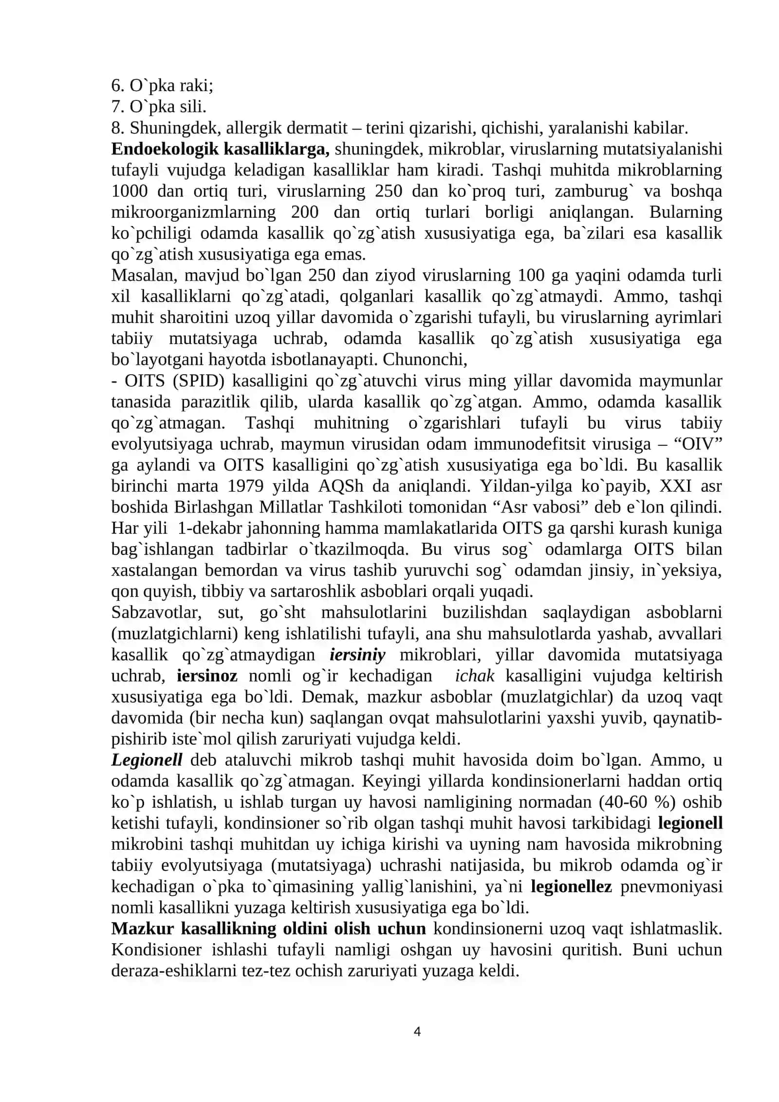 Ekologiya va aholi salomatligi 4