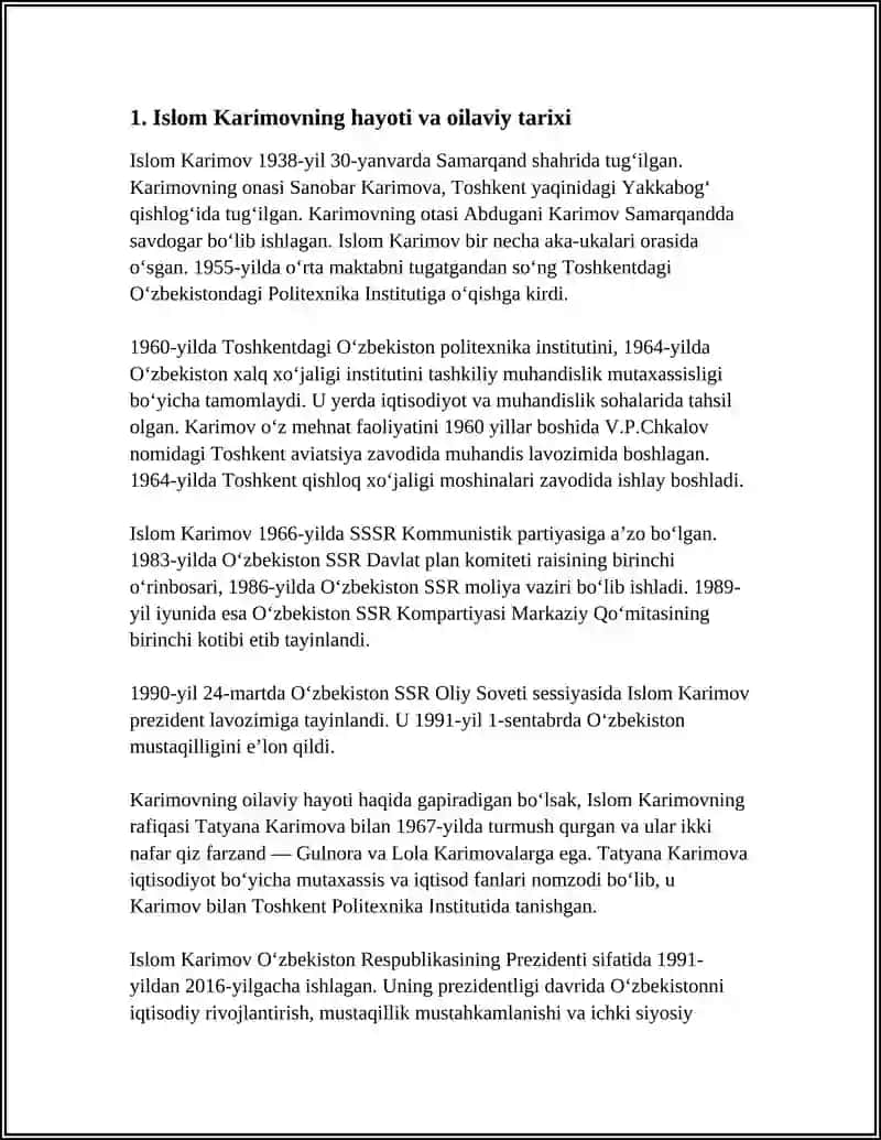 ISLOM KARIMOV— ÒZBEKISTONNING BIRINCHI PREZIDENTI 4