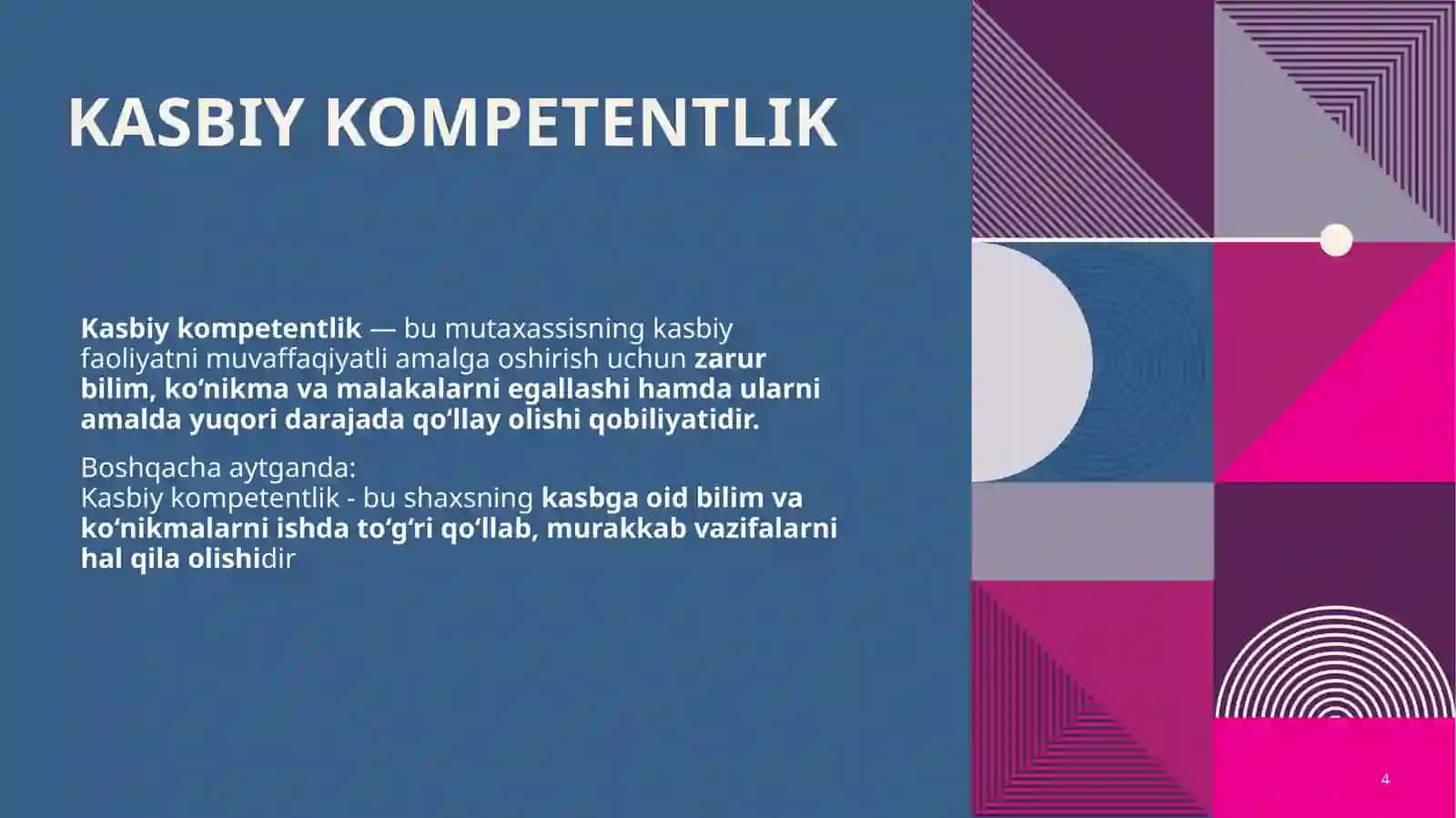 Akademik ko‘nikmalar va kasbiy kompetentlik fanining asoslari 4