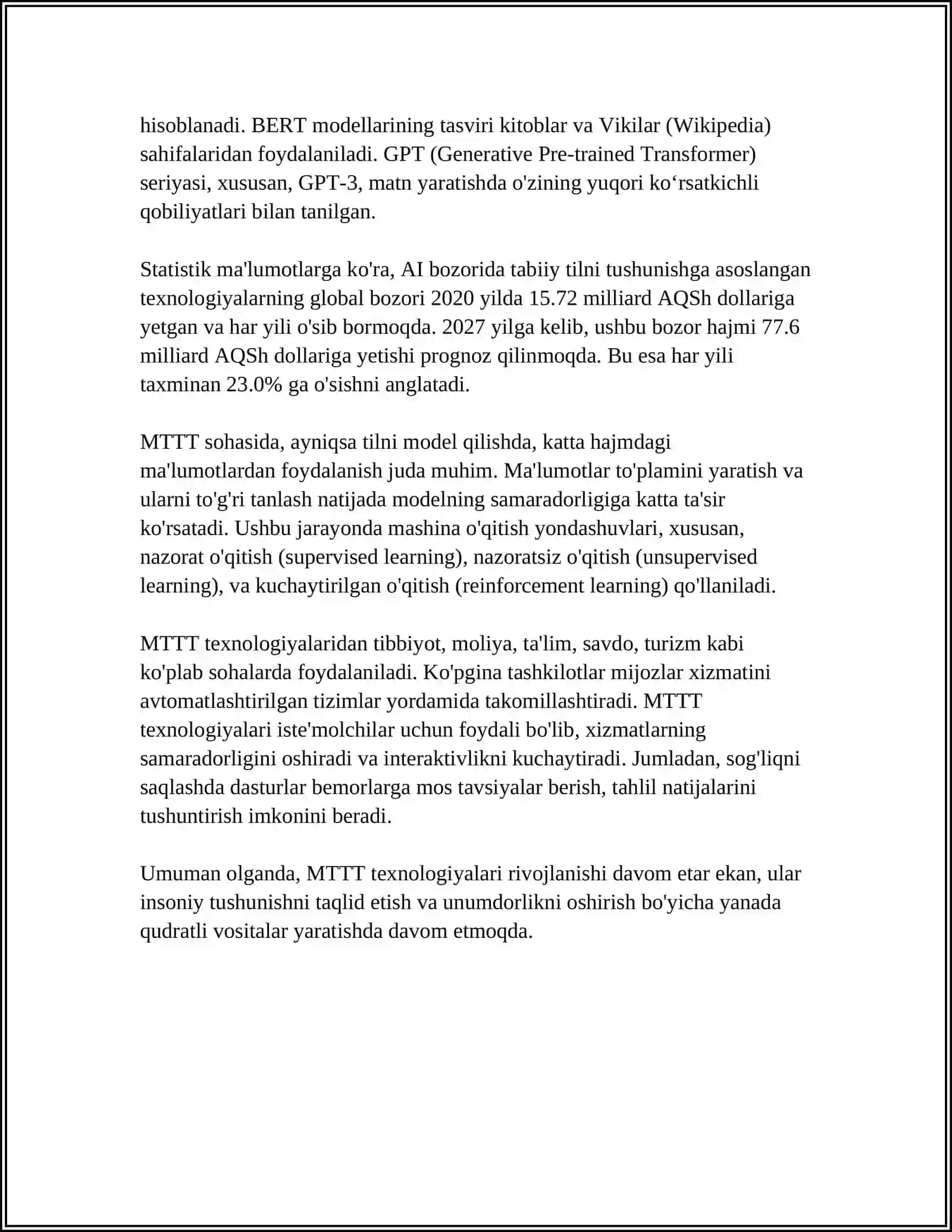 MATNLI AXBOROTNI QAYTA ISHLASH TEXNIKASI 4
