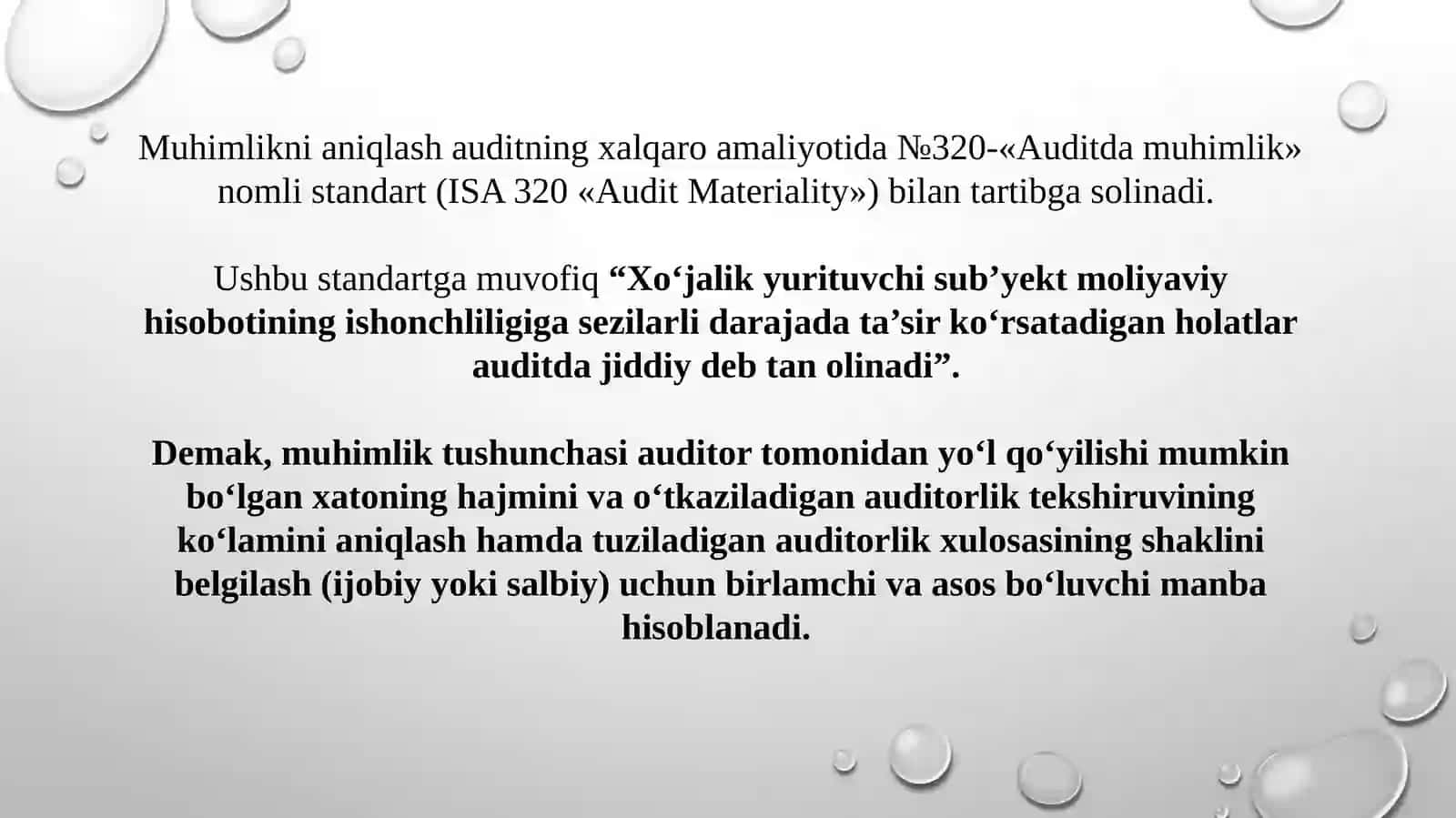 Audit damuhimliktushunchasi va auditorlik riski 4