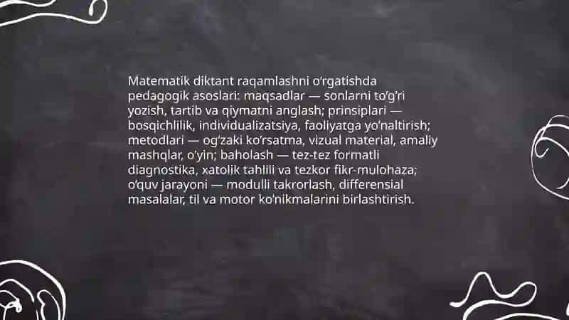 "Matematik diktantning o’rni" 4