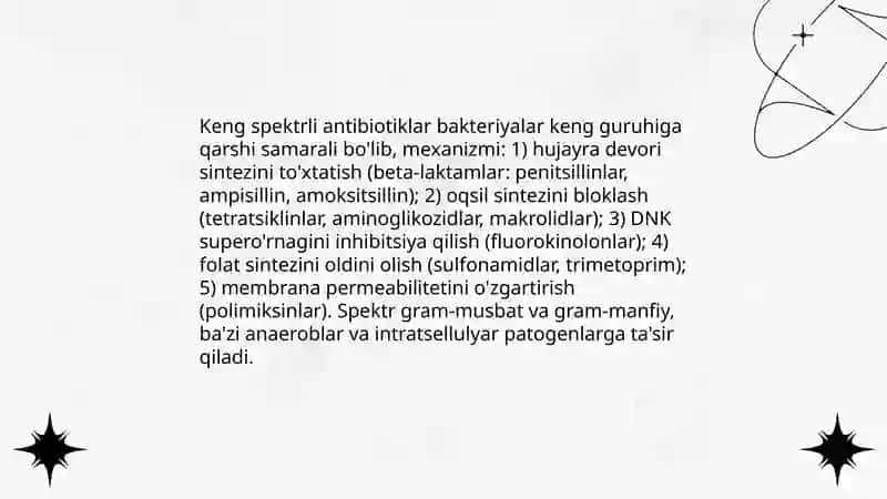 Keng spektrli,me'yori cheklangan,maxsus ta'sirga ega guruh dori Z.Javohir 4