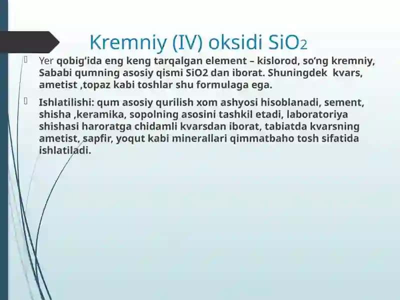 Eng mukhimmoksidi ishlatilishi 4