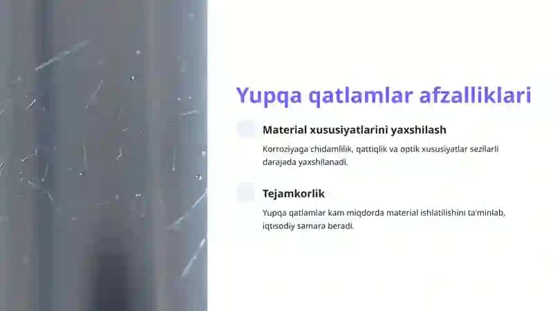 Yupqa qatlam hosil qiluvchi materiallarga kirish 4