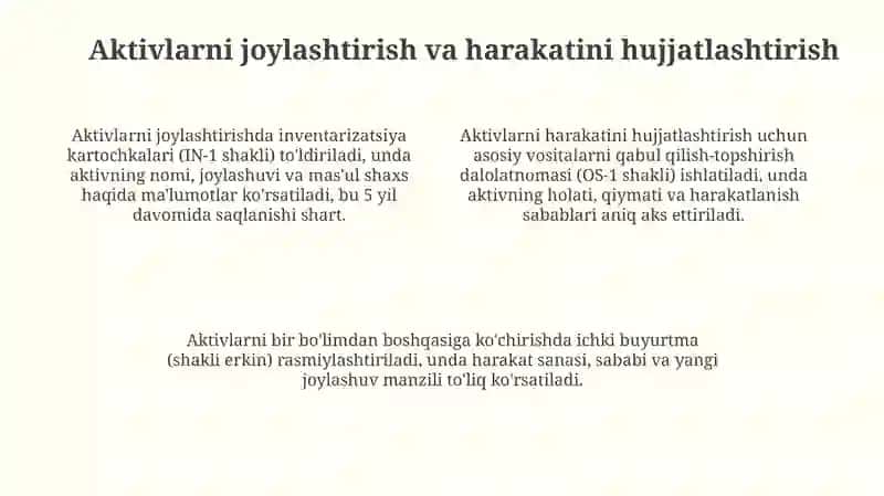 Asosiy vositalar harakatini xujjatlashtirish 4
