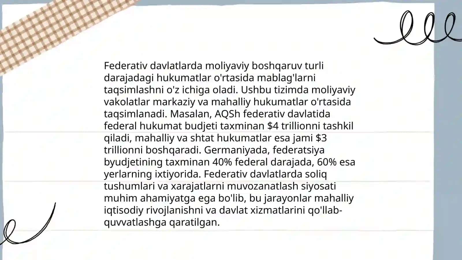 Unitar davlatlarda byudjet tuzilishi理解 4