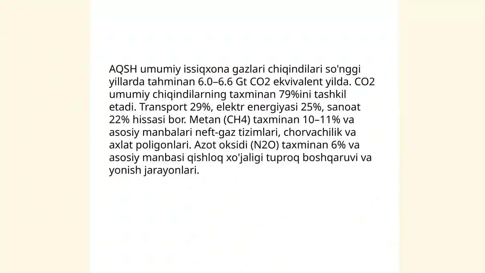 AQSH iqlim o'zgarishi xaqida 4