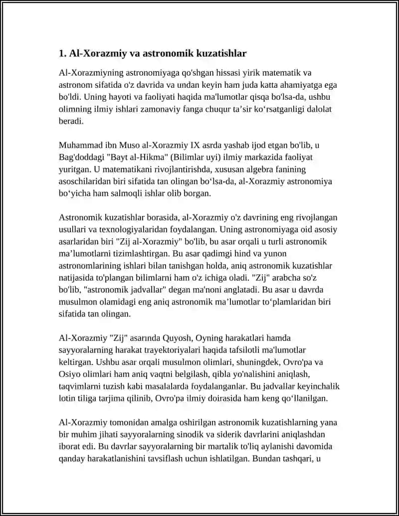 Al-Xorazmiy va astronomik kuzatishlar 4