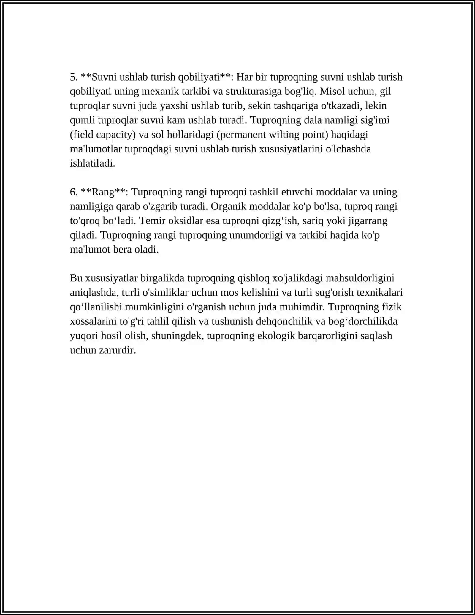 Tuproqning MORFOLOGIK BELGILARINI OʻRGANISH 4