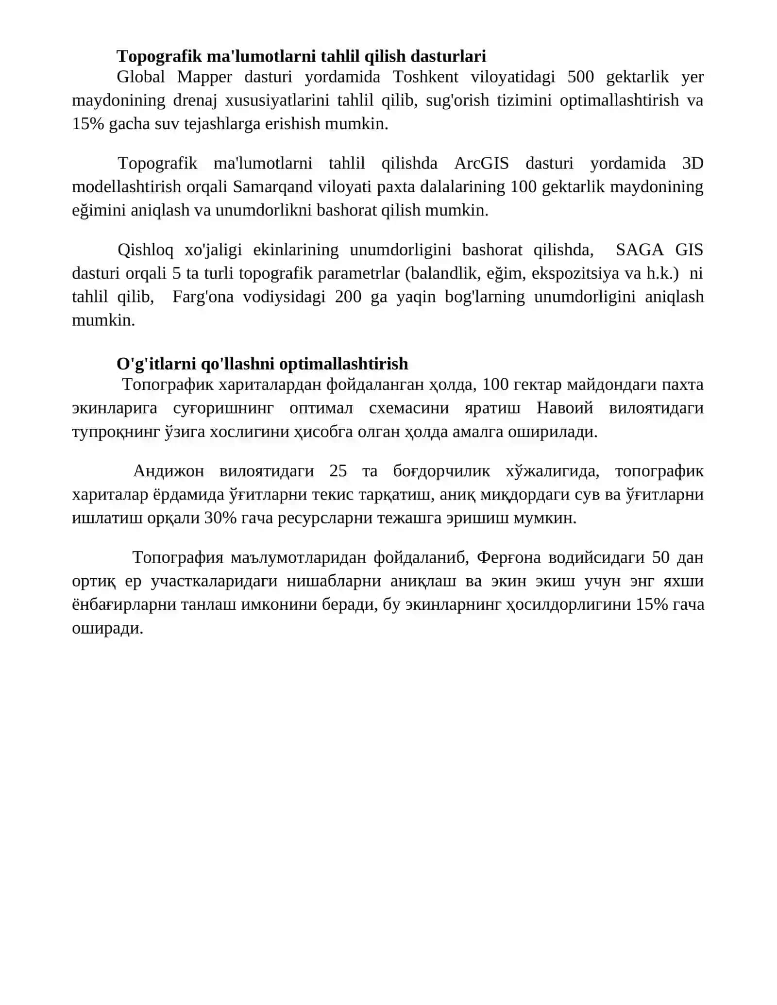 Турпоқ хариталари ва улардан қишлоқ хўжалигида фойдаланиш 4