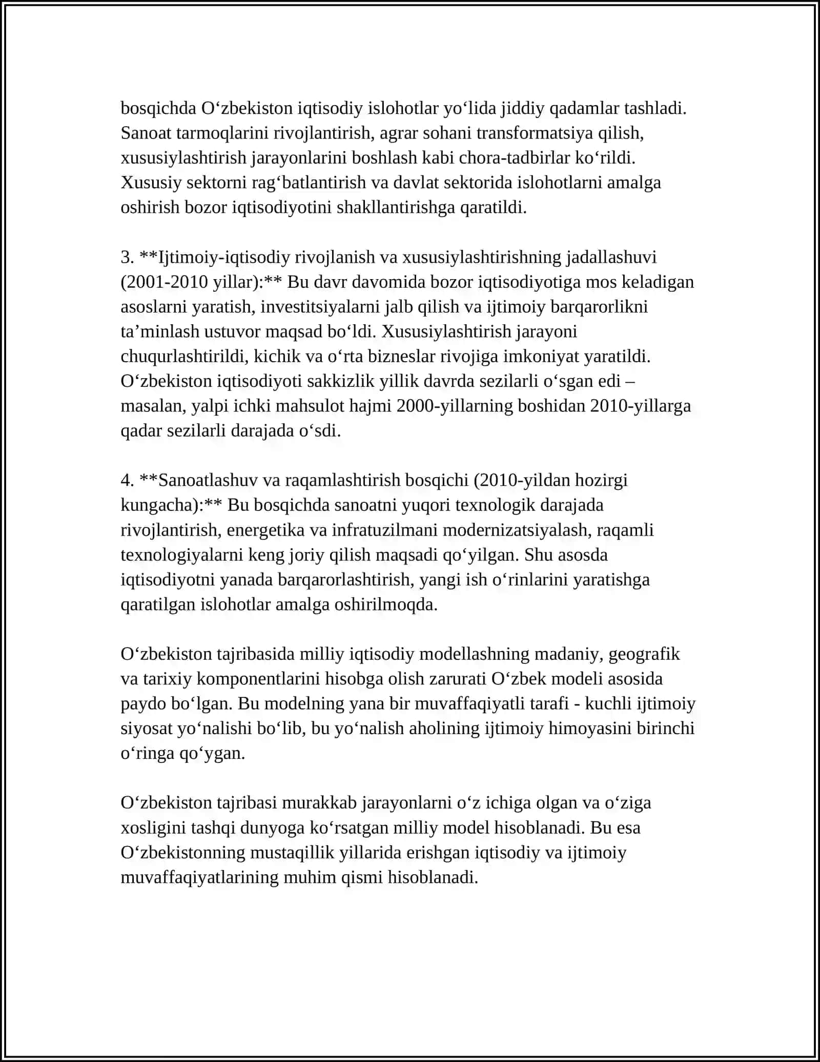 BOZOR IQTISODIYOTIGA O'TISHNING O‘ZBEK MODELI VA UNING O‘ZIGA XOS XUSUSIYATLARI 4
