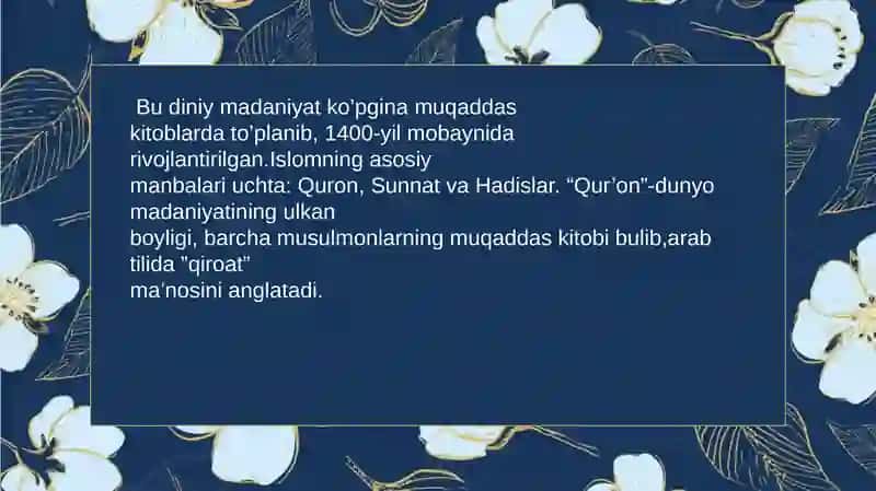 Islom dini O'qitish Materiallari 4