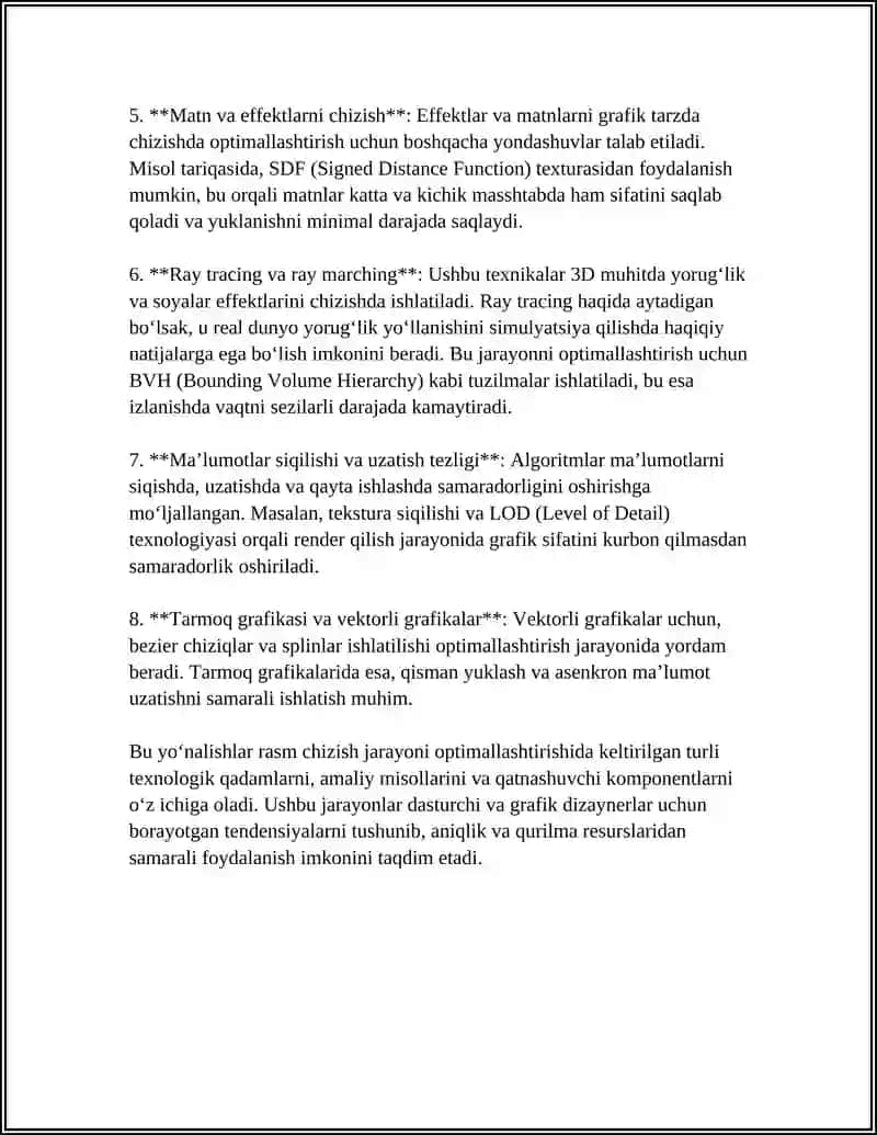 KOMPYUTER GRAFIKASIDA ALGARITIMLARNI OPTIMALASHTRISH DASTURI 4