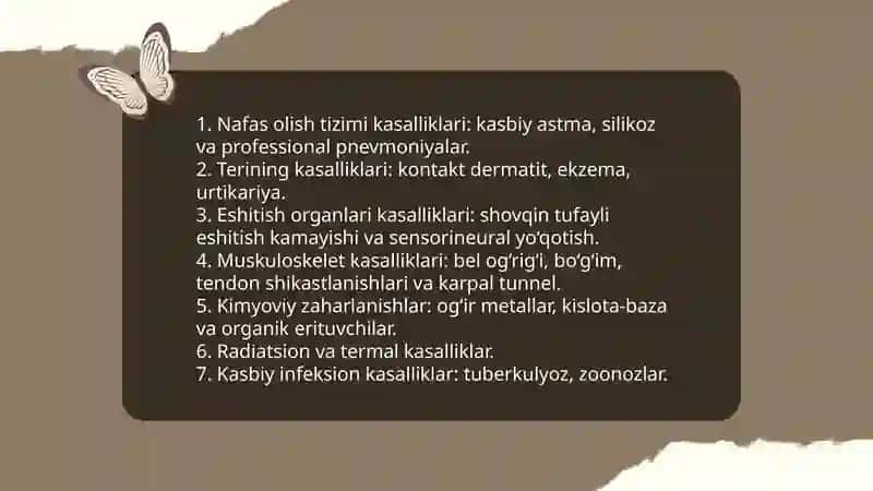 Kasbiy kasalliklar haqida tushuncha 4